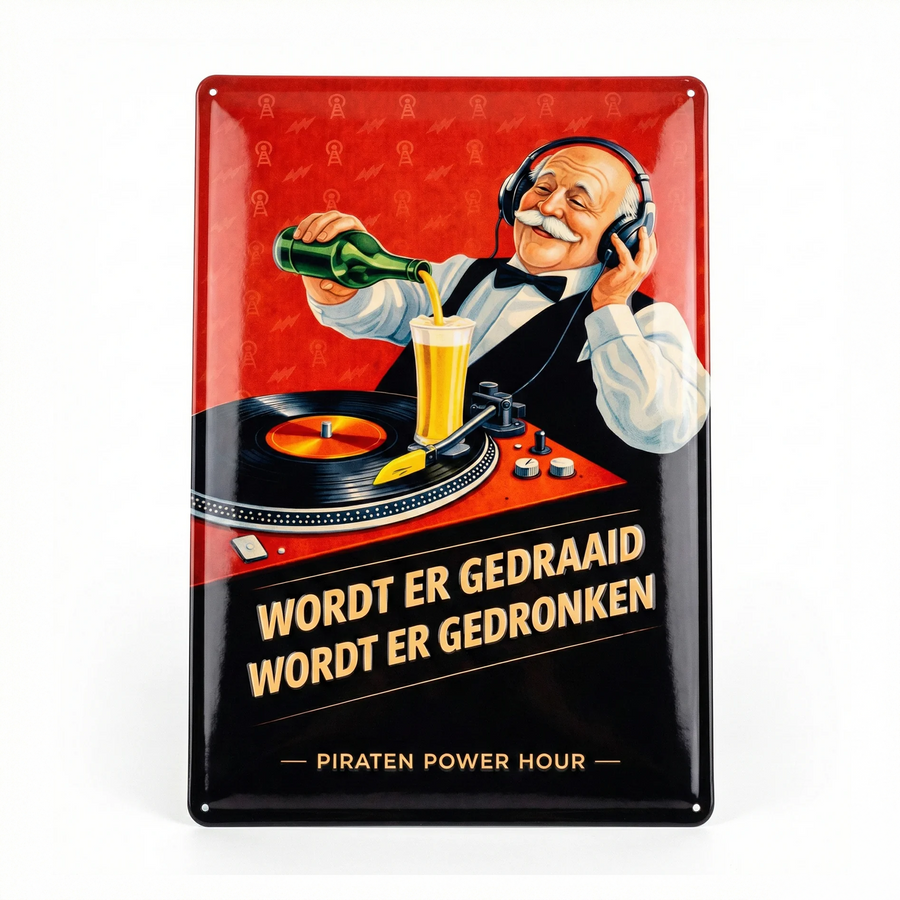 PIRATEN POWER HOUR WANDBORD “WORDT ER GEDRAAID”